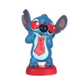 Disney Stitch Valentine's Day 12" LED Blow Mold Decor Heart Sunglasses